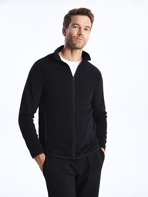 LCWAIKIKI Classic Funnel Neck Long Sleeve Men's Polar Cardigan - S40783Z8-CVL