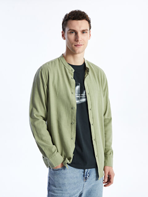 XSIDE Regular Fit Long Sleeve Dobby Fabric Men's Shirt - S41024Z8-SY2