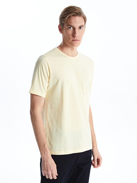 LCWAIKIKI Classic Bisiklet Yaka Penye Erkek Tişört - S41058Z8-FDS