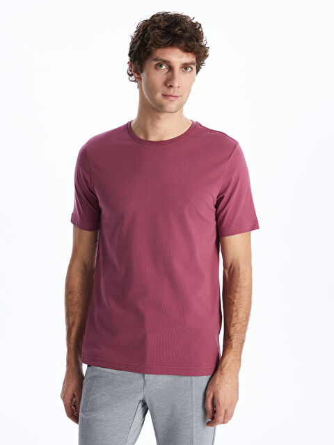 LCWAIKIKI Classic Bisiklet Yaka Penye Erkek Tişört - S41058Z8-H7G