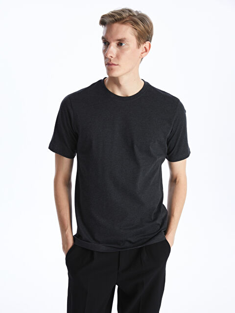 LCWAIKIKI Classic Bisiklet Yaka Penye Erkek Tişört