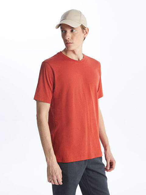 LCWAIKIKI Classic Bisiklet Yaka Penye Erkek Tişört - S41058Z8-SNB