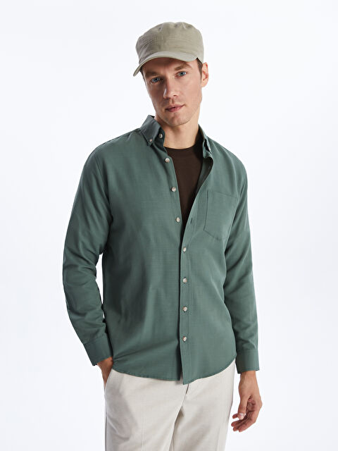 LCWAIKIKI Classic Рубашка мужская из поплина стандартного кроя с длинным рукавом - S41078Z8-SWL