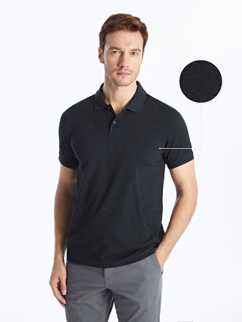 LCWAIKIKI Classic Polo Yaka Kısa Kollu Pike Erkek Dokulu Tişört