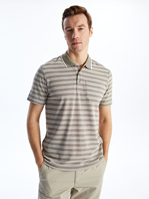 LCWAIKIKI Classic Polo Neck Short Sleeve Striped Men's T-Shirt - S41135Z8-LE8