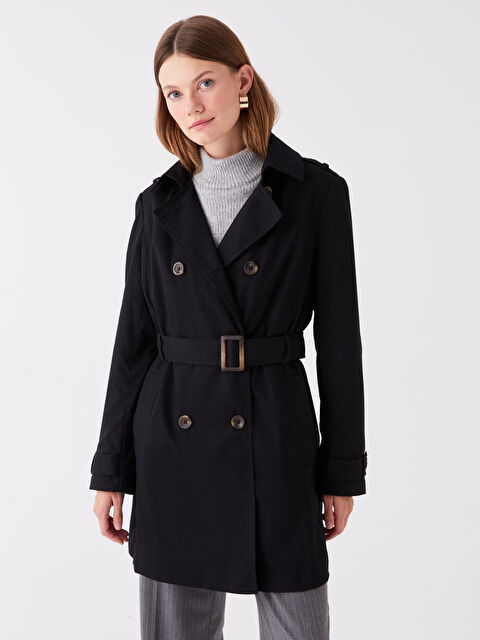 LCWAIKIKI Classic Ceket Yaka Kadın Trençkot - S41184Z8-CVL