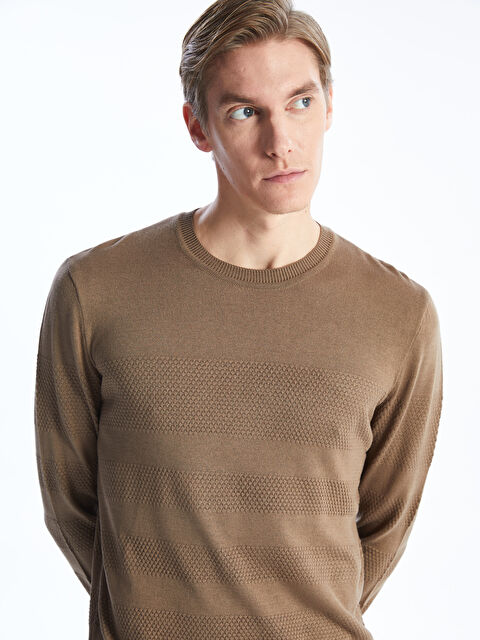 LCW Vision Crew Neck Long Sleeve Men's Tricot Sweater - S41261Z8-PSD