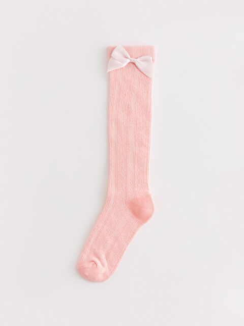 LCW Kids Fiyonk Detaylı Kız Çocuk Diz Altı Çorap - S41274Z4-FXX