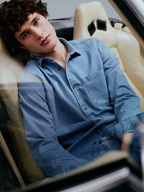 LCW Jeans Rahat Kalıp Uzun Kollu Erkek Jean Gömlek - S41305Z8-311