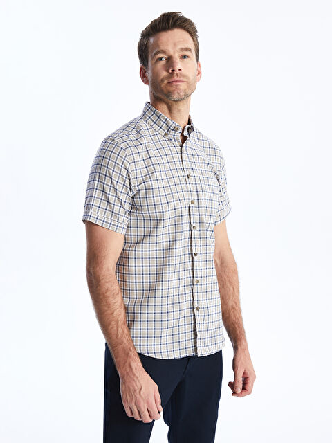 LCWAIKIKI Classic Regular Fit Short Sleeve Plaid Men's Shirt - S41364Z8-LKQ