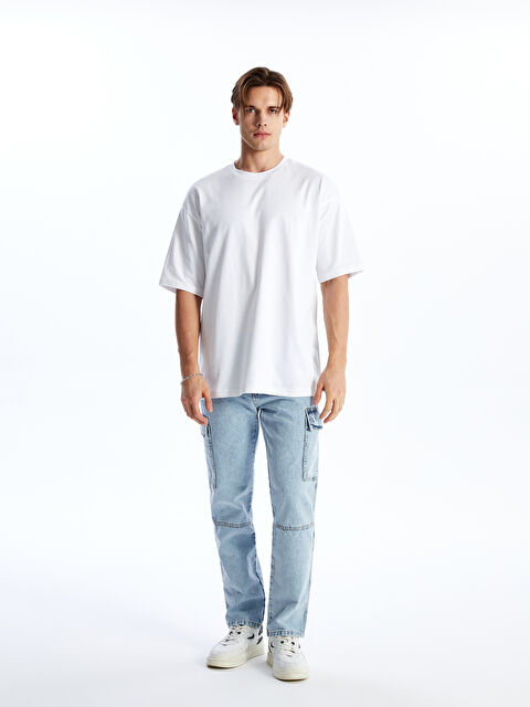 XSIDE Beyaz Bisiklet Yaka Kısa Kollu Erkek Tişört - S41432Z8-Q6K | LCW