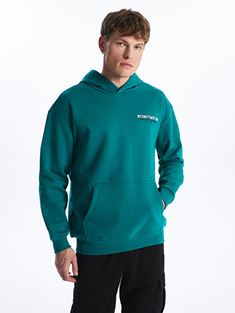 XSIDE هودي تخين مطبوع كم طويل للرجال - S41455Z8-VAK