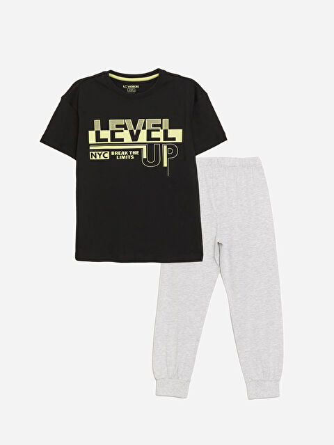 LCW Kids Crew Neck Printed Short Sleeve Boys' Pyjama Set - S41581Z4-CVL