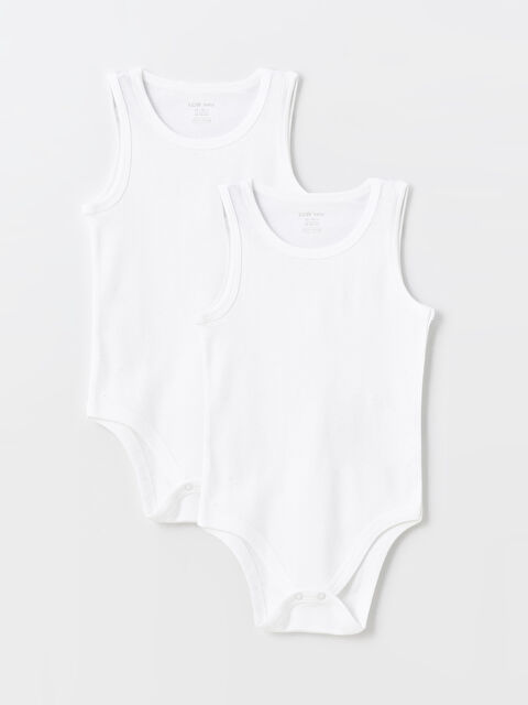 LCW baby Bisiklet Yaka Basic Kız Bebek Çıtçıtlı Bodysuit 2'li - S41646Z1-R9J