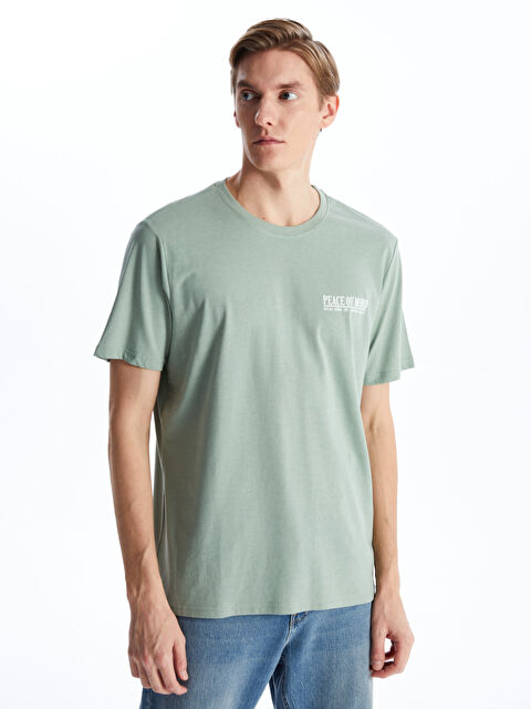 SOUTHBLUE تيشيرت للرجال برقبة دائرية وأكمام قصيرة مصنوع من قطن ممشط ومطبوع - S41770Z8-DCM