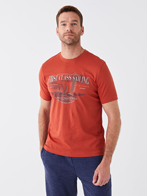 SOUTHBLUE Bisiklet Yaka Kısa Kollu Baskılı Penye Erkek Tişört - S41773Z8-SNB