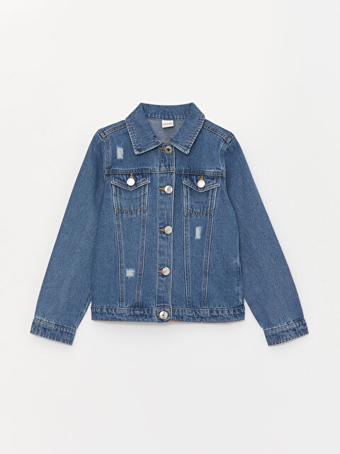 LCW Kids Gömlek Yaka Kız Çocuk Jean Ceket - S41897Z4-SHK