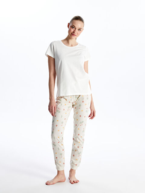 LCW DREAM Elasticated Waist Patterned Women's Jogger Pyjama Bottoms - S41929Z8-L9Y
