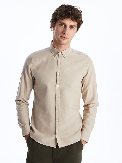 LCWAIKIKI Classic Slim Fit Long Sleeve Oxford Men's Shirt - S41945Z8-FHL