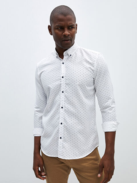 LCW Vision Slim Fit Long Sleeve Patterned Men's Shirt - S42071Z8-Q6K