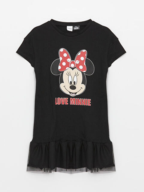 LCW Kids Bisiklet Yaka Minnie Mouse Baskılı Kısa Kollu Kız Çocuk Gecelik - S42316Z4-CVL