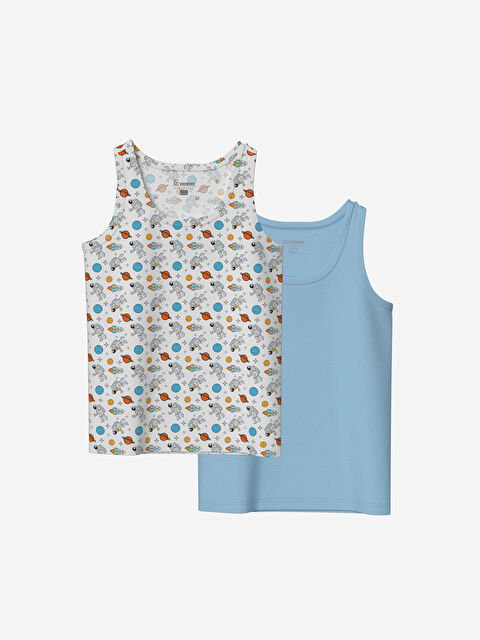 LCW Kids Bisiklet Yaka Baskılı Erkek Çocuk Atlet 2'li - S42328Z4-LU7