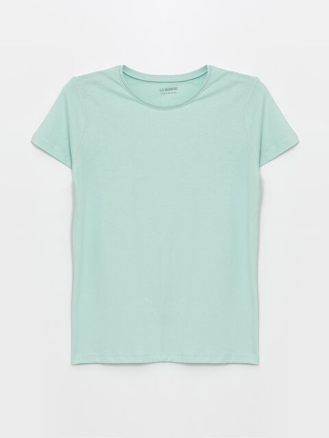 LCW Kids Bisiklet Yaka Basic Kısa Kollu Kız Çocuk Tişört - S42363Z4-FX9