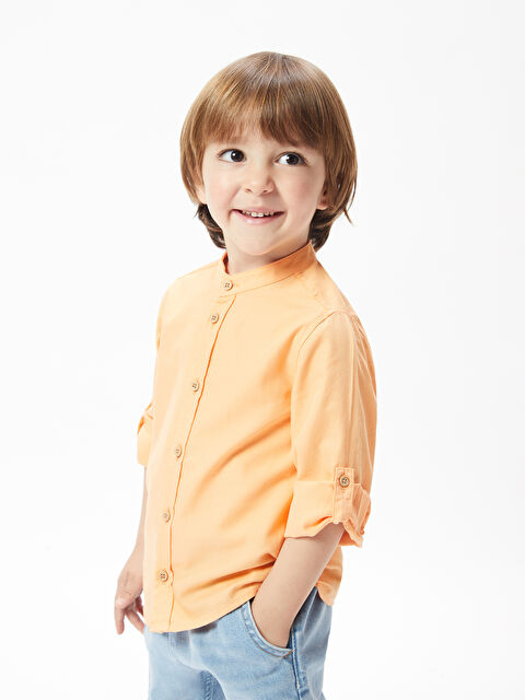 LCW Kids قميص للأولاد الرضع أساسي كم طويل بياقة الجد - S42488Z1-G6N