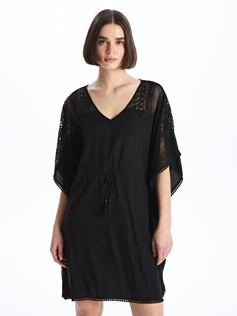 LCW DREAM V Yaka Nakışlı Kadın Plaj Elbisesi - S42576Z8-CVL