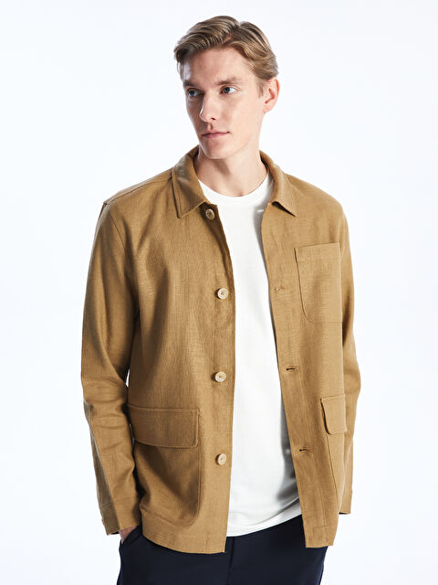 LCW Vision Standard Fit Collared Neck Men's Coat - S42639Z8-VHP