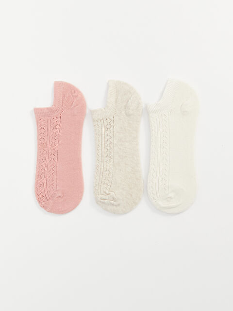 LCW DREAM Kendinden Desenli Kadın Patik Çorap 3'lü - S42651Z8-EEW