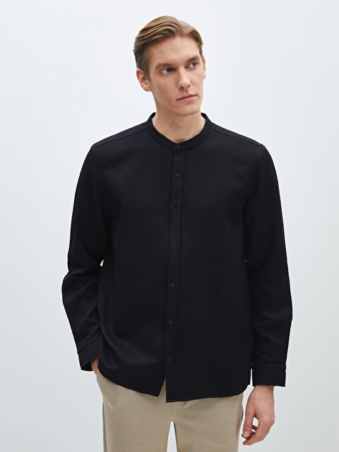 LCW Vision Slim Fit Long Sleeve Dobby Men's Shirt - S42687Z8-CVL