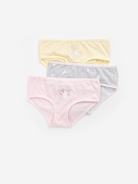 LCW Kids كلسون بناتي مطبوع ٣ قطع - S42742Z4-JH4