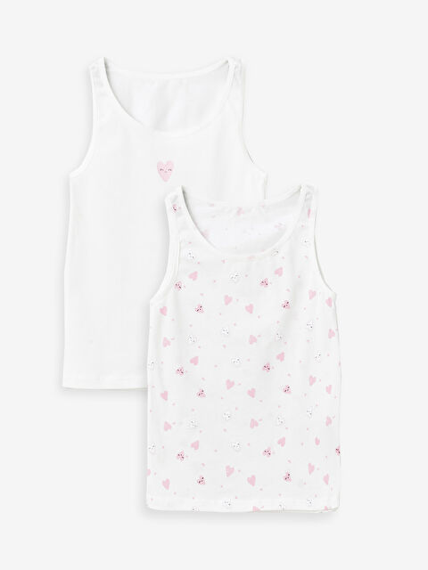 LCW Kids Майка с круглым вырезом с принтом для девочек, 2 упаковки - S42796Z4-LRB