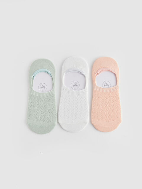 LCW DREAM جوارب غير مرئية منقوشة للسيدات - عبوة من 3 قطع - S42876Z8-LA4