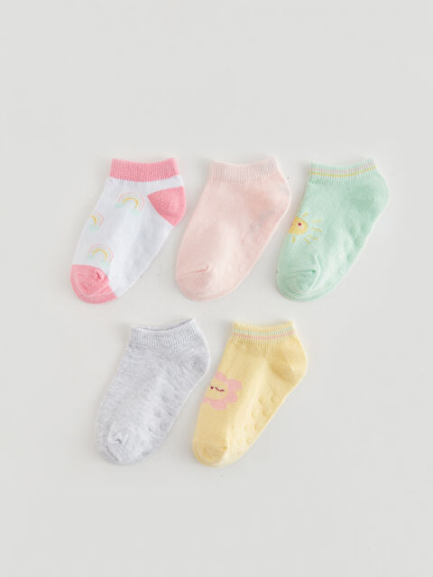 LCW baby Printed Baby Girls' Trainer Socks 5-Pack - S42967Z1-FDU