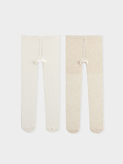 LCW baby Kendinden Desenli Kız Bebek Külotlu Çorap 2'li - S43025Z1-D2Y