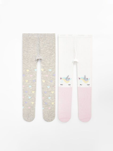 LCW baby Desenli Kız Bebek Külotlu Çorap 2'li - S43029Z1-FDL