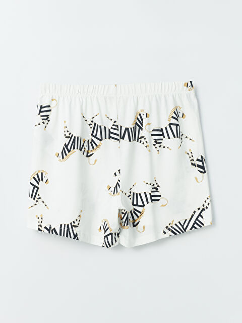 LCW DREAM Beli Lastikli Desenli Kadın Şort Pijama Altı