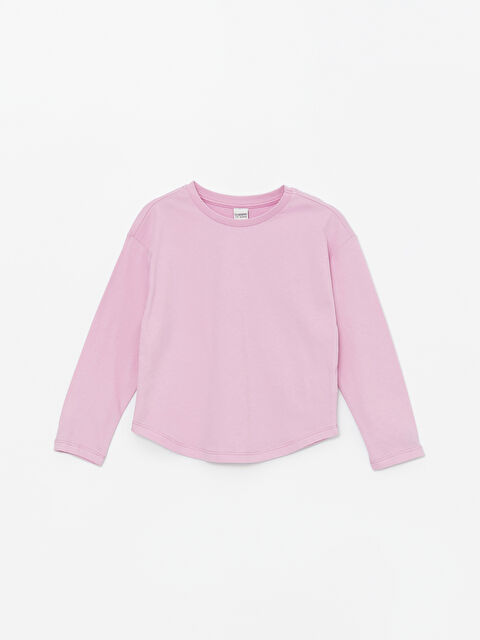 LCW Kids Bisiklet Yaka Basic Uzun Kollu Kız Çocuk Tişört - S43306Z4-G4X