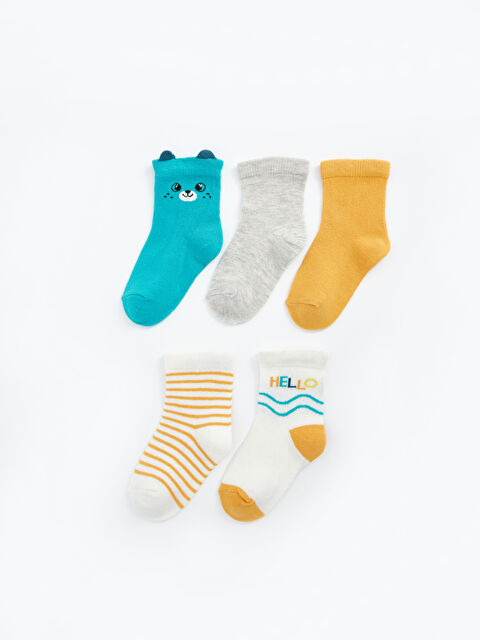 LCW baby Printed Baby Boys' Ankle Socks 5 Pack - S43537Z1-JL0
