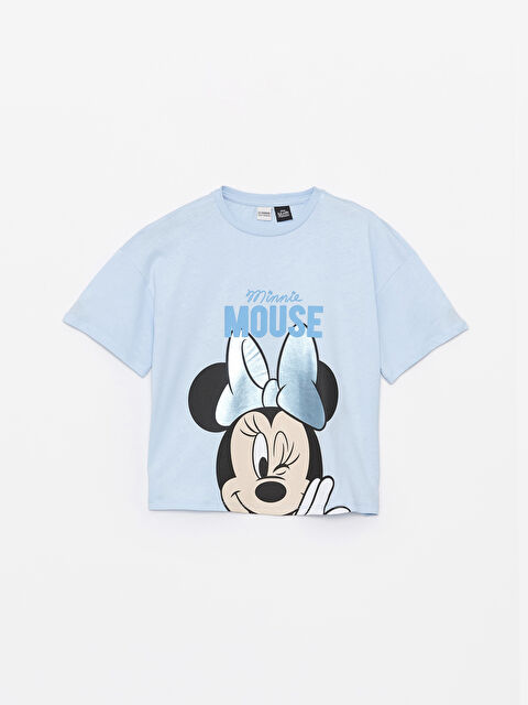 LCW Kids Crew Neck Minnie Mouse Printed Short Sleeve Girls' T-Shirt - S43902Z4-QXE