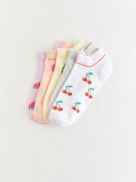 LCW Kids Desenli Kız Çocuk Patik Çorap 5'li - S43924Z4-EEW