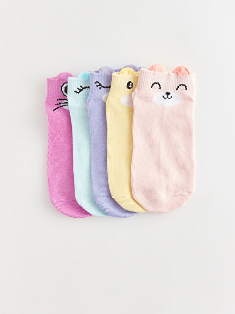 LCW Kids Șosete Sport pentru Fete cu Model Pachet de 5 - S43934Z4-FR6