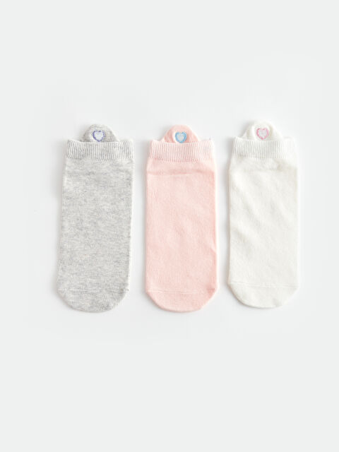 LCW DREAM Nakışlı Kadın Patik Çorap 3'lü Paket - S43996Z8-FDU