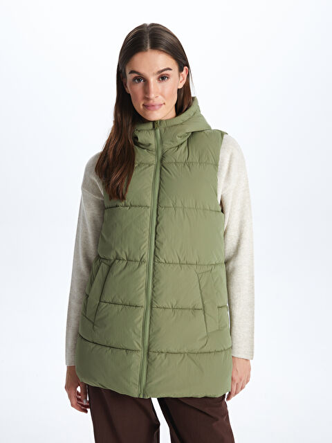 LCW Vision Kadın Kapüşonlu Düz Şişme Yelek - S44291Z8-J6Q