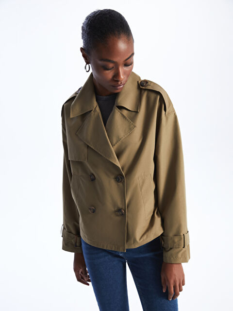 LCW Vision Ceket Yaka Oversize Kadın Trençkot - S44294Z8-VF3