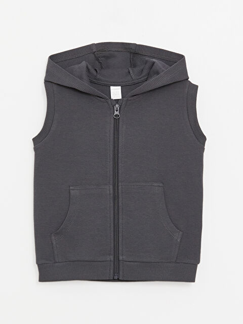 LCW Kids Hooded Baby Boys' Zipped Waistcoat - S44386Z1-HGL