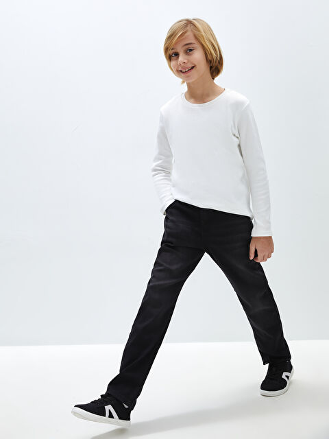 LCW Kids Beli Ayarlanabilir Lastikli Erkek Çocuk Jean Pantolon - S44395Z4-326