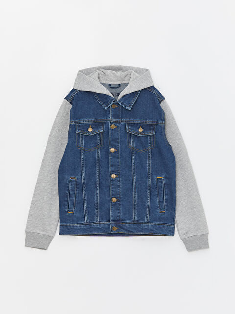 LCW Kids Kapüşonlu Erkek Çocuk Jean Ceket - S44399Z4-507